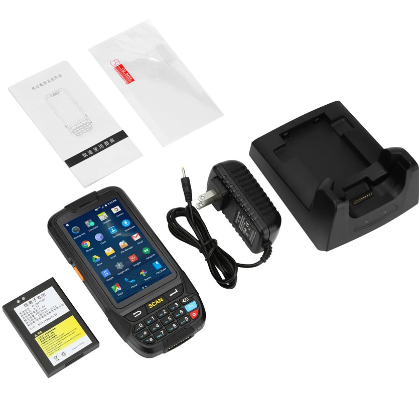 Бесплатная доставка Ручной PDA 4G WIFI мобильный коллектор Android 7 0 RFID 1D 2D лазерный