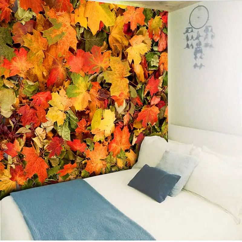 3D Печатный осенний кленовый гобелен с изображением листьев, настенный гобелен в богемном стиле, настенное художественное одеяло, хиппи, домашний декор, скатерть, коврик для йоги