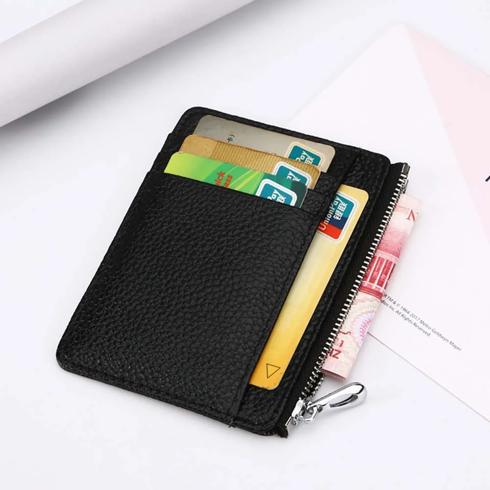 

ID Card Holder 8 Card Slots Zipper Wallet Bags Mini Slim Metal Wallet Credit Card Coin Purse Multi-function Coin Purses Pocket