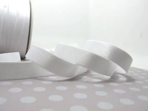 

CLEARANCE|8 Yards 1/2 Inch White Shiny Decorative Pattern Lingerie Elastic|Headband Elastic|Skinny Narrow Stretch Lace|EL54