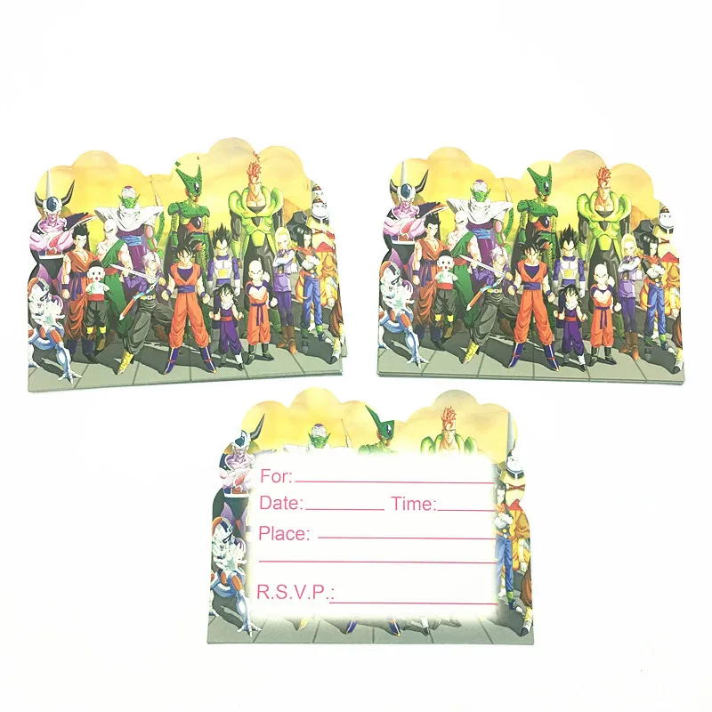 

10pcs/pack Dragon Balls theme invitations Dragon Balls birthday party decorations Dragon Balls disposable tableware