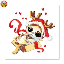 Рождество Китти кошка нарисованная на холсте Цифровая живопись известные картины абстрактная живопись