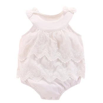 

Cute Sweet Princess Summer Dress Baby Girl Romper Cotton Thin Section Solid Color Romper