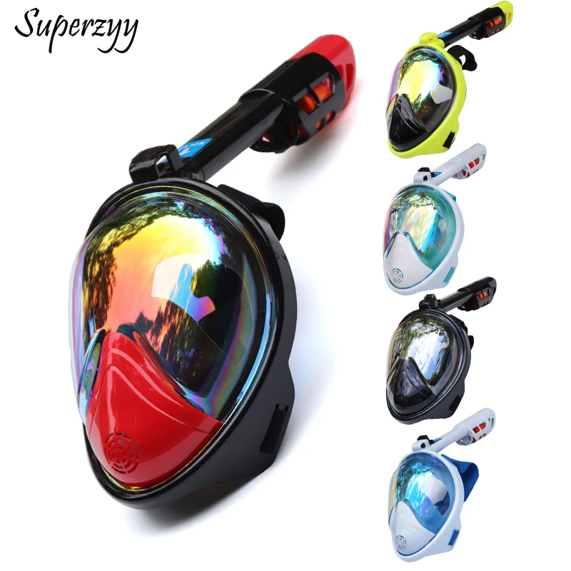

Diving Mask Underwater Scuba Anti Fog Full Face Diving Mask Snorkeling Set with Anti-skid Ring Snorkel 2018 New Arrival