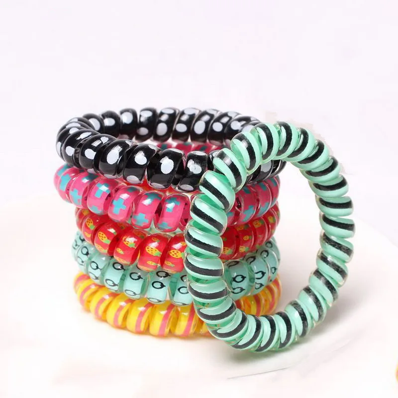 5 pcs Silicone elastic hair bands haar accessories for women spiral