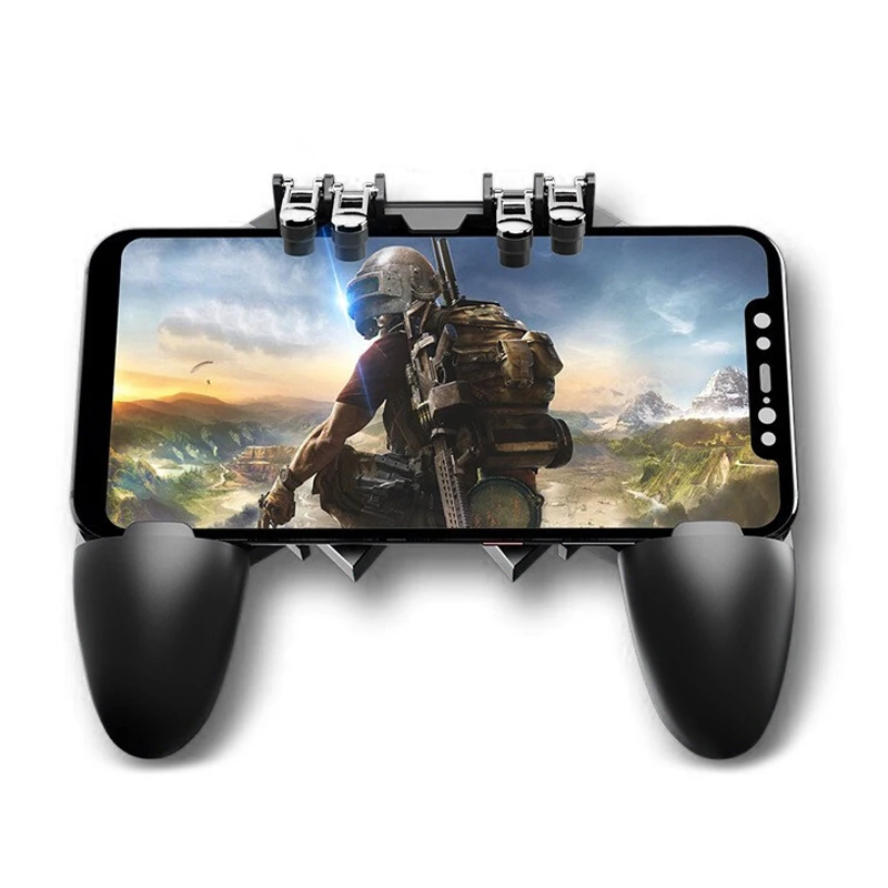 

Gamepad L1 R1 Trigger AK66 Six Finger All-in-One Mobile Game Controller Free Fire Key Button Joystick for PUBG sensitive without