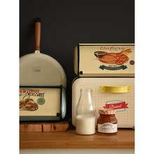 Винтажный Контейнер Для Хранения Хлеба из металла Cocina, кухонные контейнеры, коробка для зерновых, пасторальный органайзер, корзина для французского дома