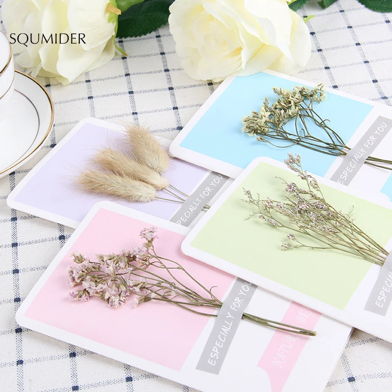 

1PC Creative Literary Handmade Dry Flowers Greeting Card Teacher's Day Christmas' Day Card Business Card Festival Gift