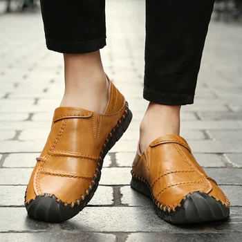 

QZTHANP Mocasines Hombre Man Casual Leather Leisure Men's Drivings Summer Loafers Shoes Fashion Men's Boat Man Male Adult Shoes