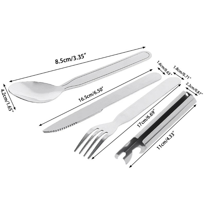 Nueva 4 unids/set portátil Picnic al aire libre vajilla plegable de acero inoxidable utensilios de cocina Camping Accesorios