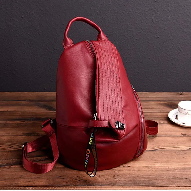 Модный женский рюкзак из натуральной кожи, женские дорожные сумки, школьный рюкзак для девочек в консервативном стиле, 3 способа ношения, модный рюкзак