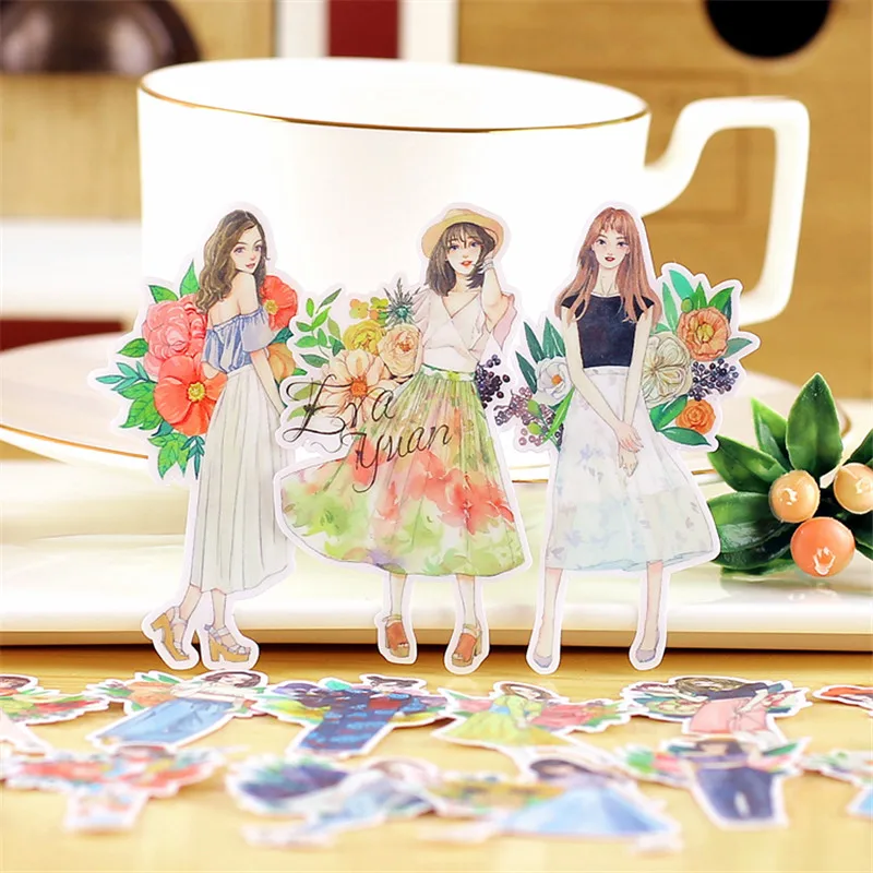 20 шт креативные милые самодельные Mori Girls Цветы для скрапбукинга наклейки s/декоративные наклейки/DIY ремесло фотоальбомы