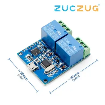

LCUS-2 5V USB Relay Module CH340 USB Intelligent Control Switch 10A 250VAC 30VDC Over-Currentelay /Diode Freewheelin Protection