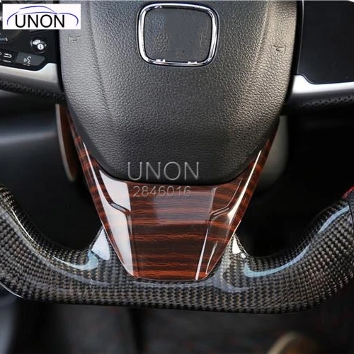 

For Honda Civic 2016 2017 2018 10TH Generation Carbon Fiber Steering Wheel Panel Trim Interior Molding Cover Frame Decorations