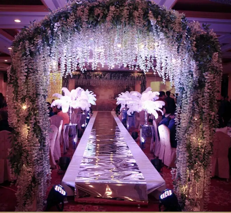 Wholesale 12 14inch Gold Black White Ostrich Feather Plumes For