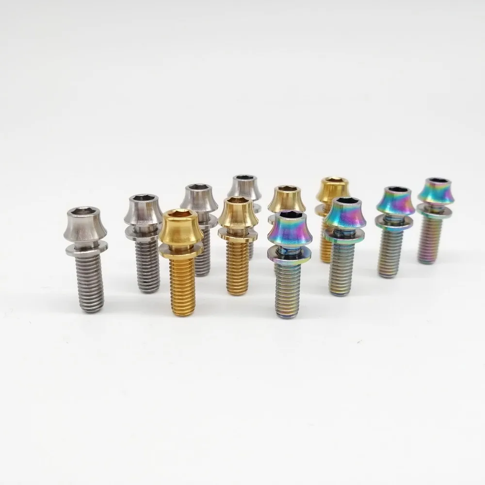 

4Pcs Titanium Ti M5x16mm Bolt New Cone Head Allen Key Screw with washer