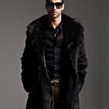 Мужские пальто из искусственного меха плюс размер XXXL роскошное пальто из искусственного меха Рабочая ветровка мужское длинное пальто Jaqueta зимняя куртка Туника X890