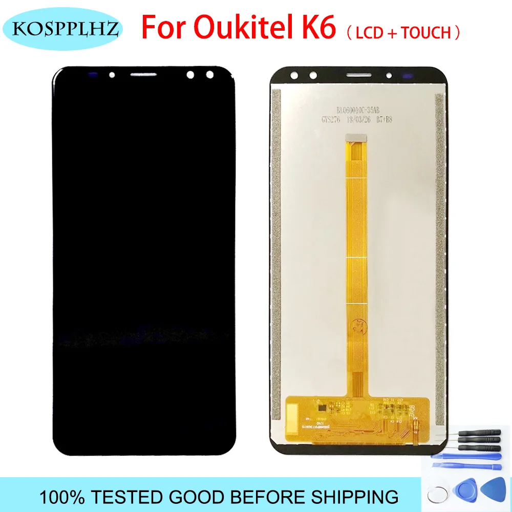 Beste 100% GETEST Voor Oukitel k6 Lcd scherm En Touch Screen Digitizer Vergadering Vervanging Accessoires Voor Oukitel K 6 Telefoon + gereedschap