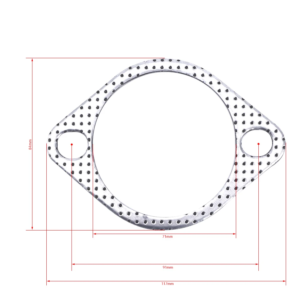 Алюминиевая 6,98 см 71 мм, автомобильная выхлопная прокладка двигателя, фланец, универсальная Прокладка выхлопной трубы с двумя отверстиями, 5 шт./партия