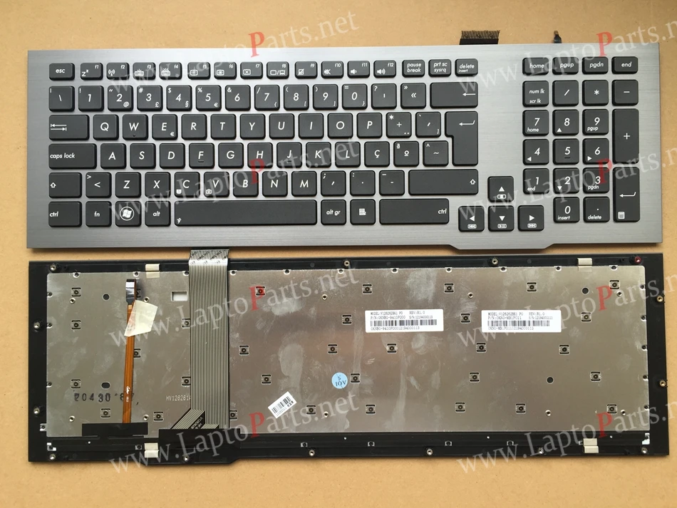 

New PO Portuguese Backlit Keyboard For Asus 0KN0-MB1PO11 G75 G75VW G75VX G75VM Backlit With Frame Laptop Keyboard -1