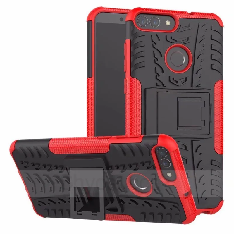 Противоударный Броня Гибридный Жесткий Стенд BackCover для huawei P30 Pro для Samusng S10 S10E A20 A30 A9 J2 CORE M10 M20 случае - Цвет: Красный
