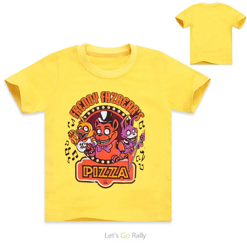 Новые летние футболки с короткими рукавами с рисунком «пять ночей с Фредди» для мальчиков детские хлопковые топы, футболки для девочек, детская одежда костюм для малышей