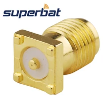 Superbat 10 шт. SMA через отверстие Джек женский печатного монтажа поверхности обжимной РФ коаксиальный Прямой разъем позолоченные