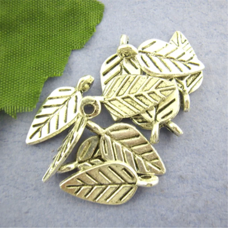 

Doreen Box Lovely 60PCs Tibetan Silver Leaves Charms Pendants 9*18mm (B00631)