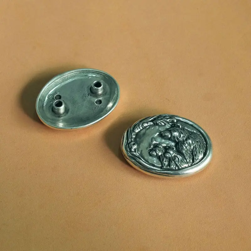 DIY Кожа ремесло фурнитура Античный Серебряный Медведь голова металла Concho
