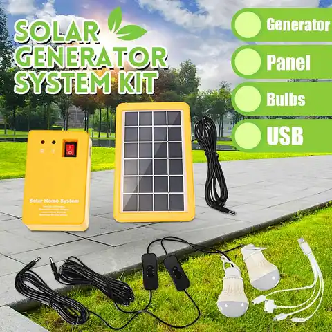 Gerador de Painel de Energia System com 2led Smuxi Carregador Kit Solar Home Lâmpadas Luz Iluminação Interior – Exterior Dois-mudança Dimming 5 v Usb