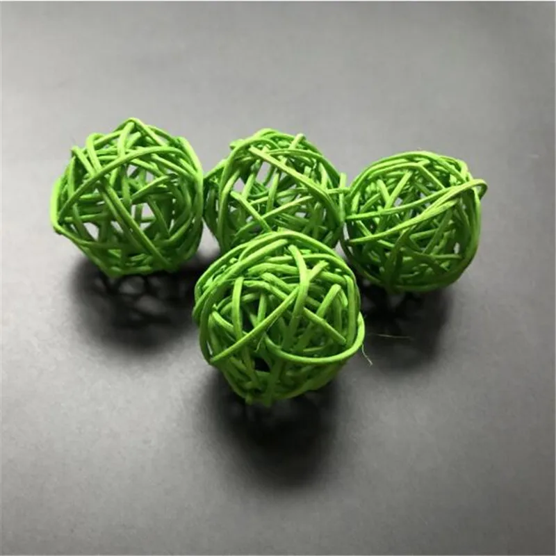 

35pcs Green Thailand Rattan Balls for LEDs String Fairy lights Garland Balls for Wedding Christmas Party Decorations