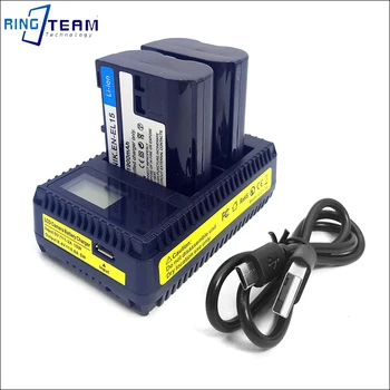 

2x EN-EL15 EN EL15 Battery & 1x Dual Charger for Nikon Camera D500 D600 D610 D750 D850 D800 D800E D810 D810A D7100 D7200 1 V1