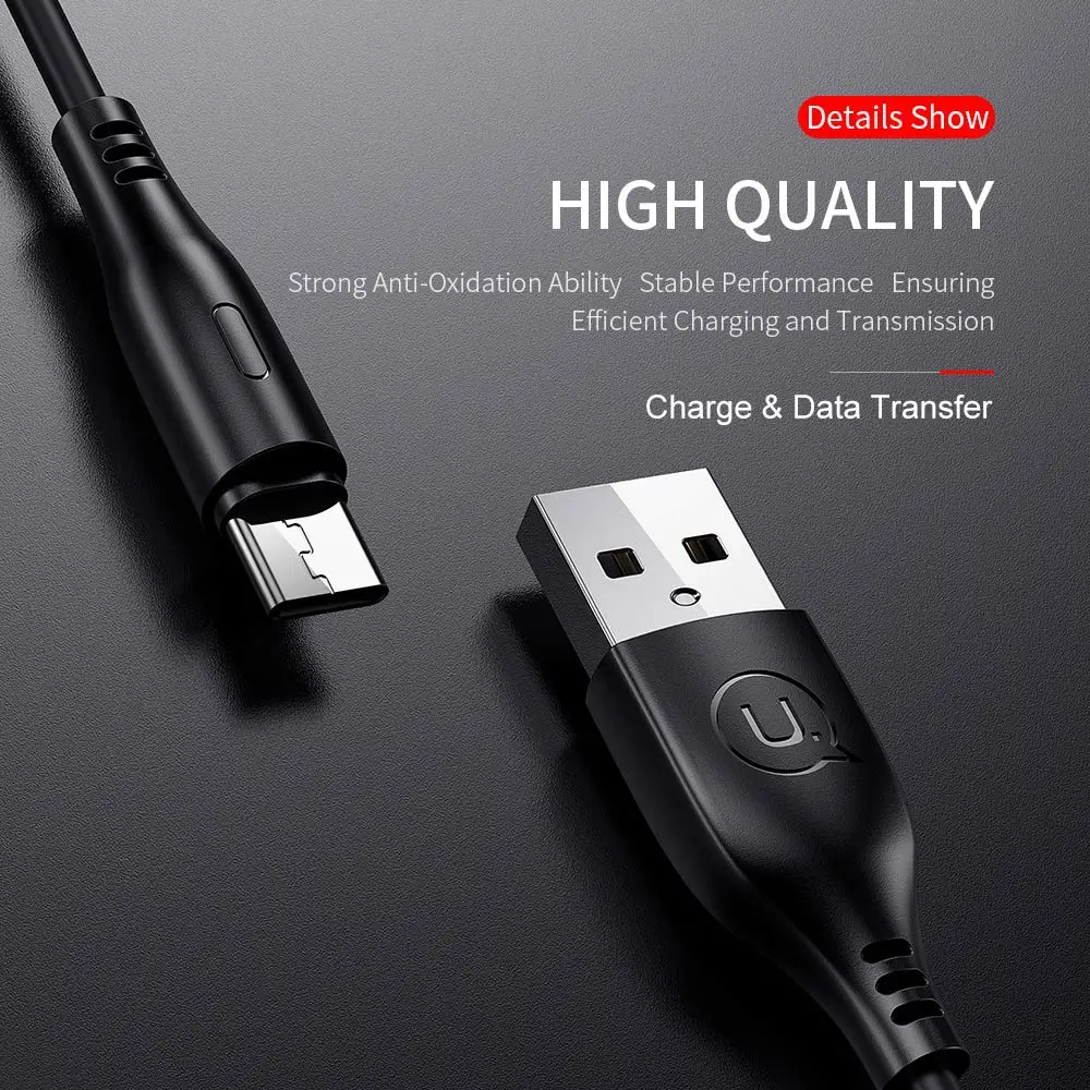 USAMS кабель USB C для передачи данных 0 25 м 2 1 провод samsung huawei Xiaomi шнур зарядки телефона