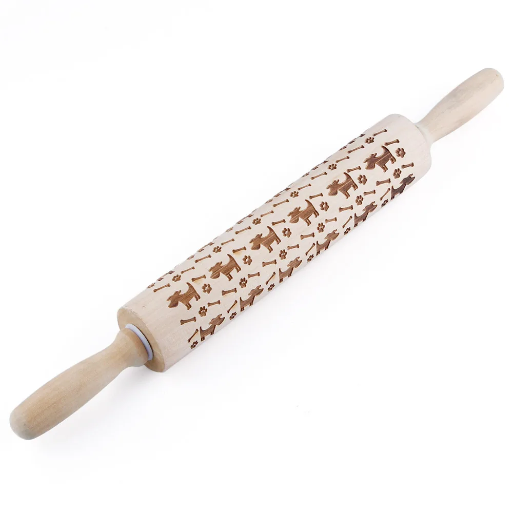 43-5cmDog-Christmas-Snowflake-Cat-Wooden-Rolling-Pin-Embossing-Baking-Cookies-Noodle-Biscuit-Fondant-Cake-Dough (2)