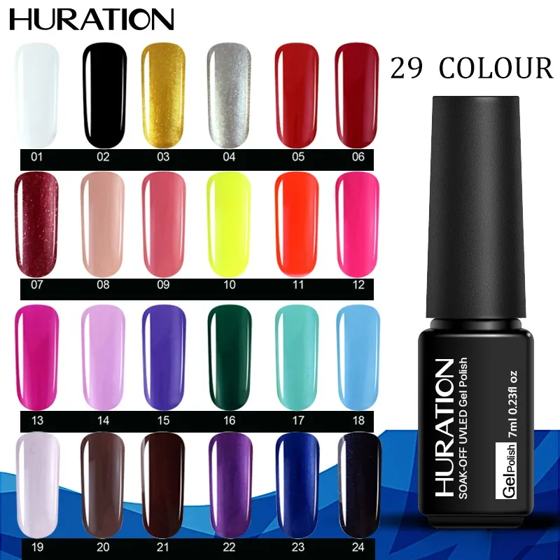 

Huration New Gel 7ml Nude Gel Nail Polish Semi Permanant Nail Art Vernis UV Gel Varnish Soak Off Nails Black Gel Polish Lacquer