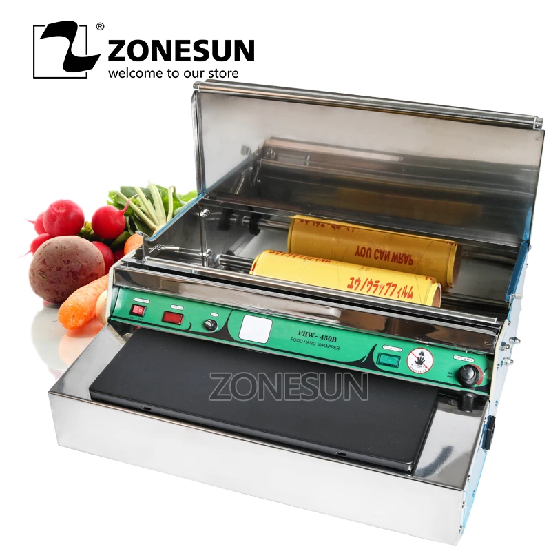 ZONESUN Stainless steel cling film sealing machine,Food fruit vegetable fresh film wrapper, cling film sealer packaging ZONESUN Stainless steel cling film sealing machine,Food fruit vegetable fresh film wrapper, cling film sealer packaging