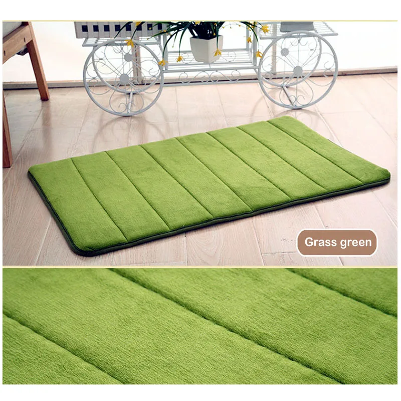 

Bath Mat Bathroom Carpet Rug Thickened coral fleece Memory Foam Bathroom Mat kitchen Door Floor Cushion skid resistance Non-slip