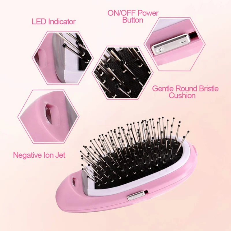 Портативная электрическая ионная расческа для волос с отрицательными ионами, расческа для волос