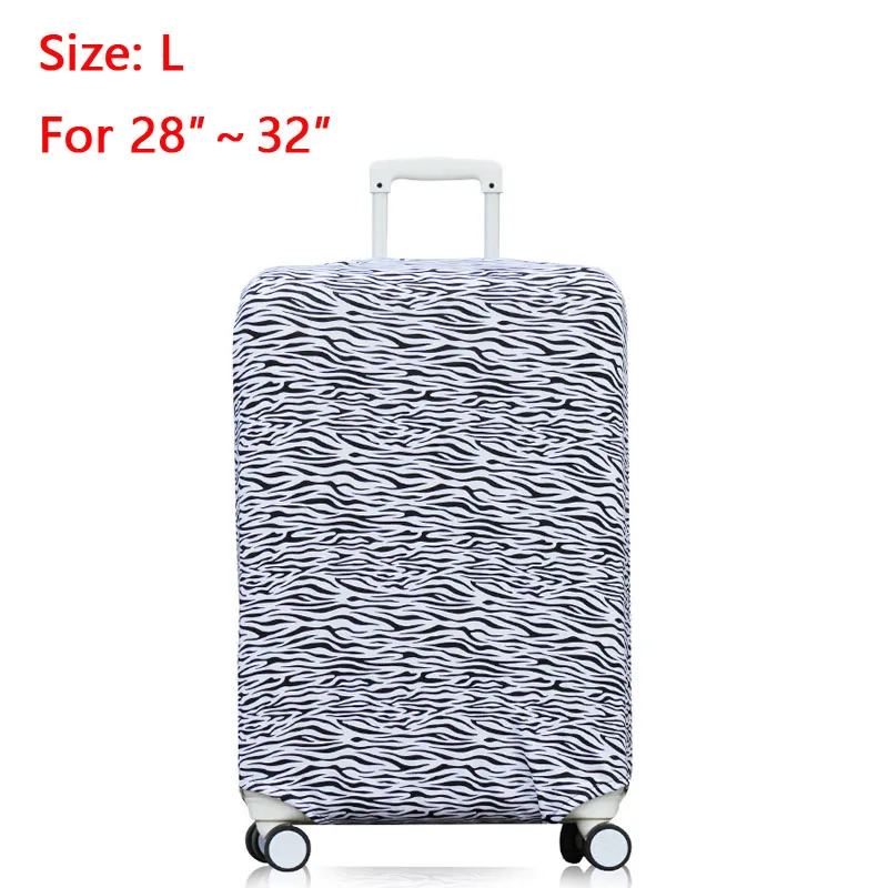 Чехлы для чемодана чехол на чемодан защитный для путешествий эластичная крышка багажника протектора применить к 18-32 дюйма чемодан - Цвет: Zebra XL