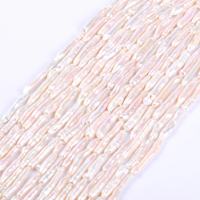 Pérola de Água Mesmo para Fazer Qualidade Branco Alongado Natural Doce Solta Vertente Contas Faça Você Jóias Pulseira Colar 1strand – Lot aa