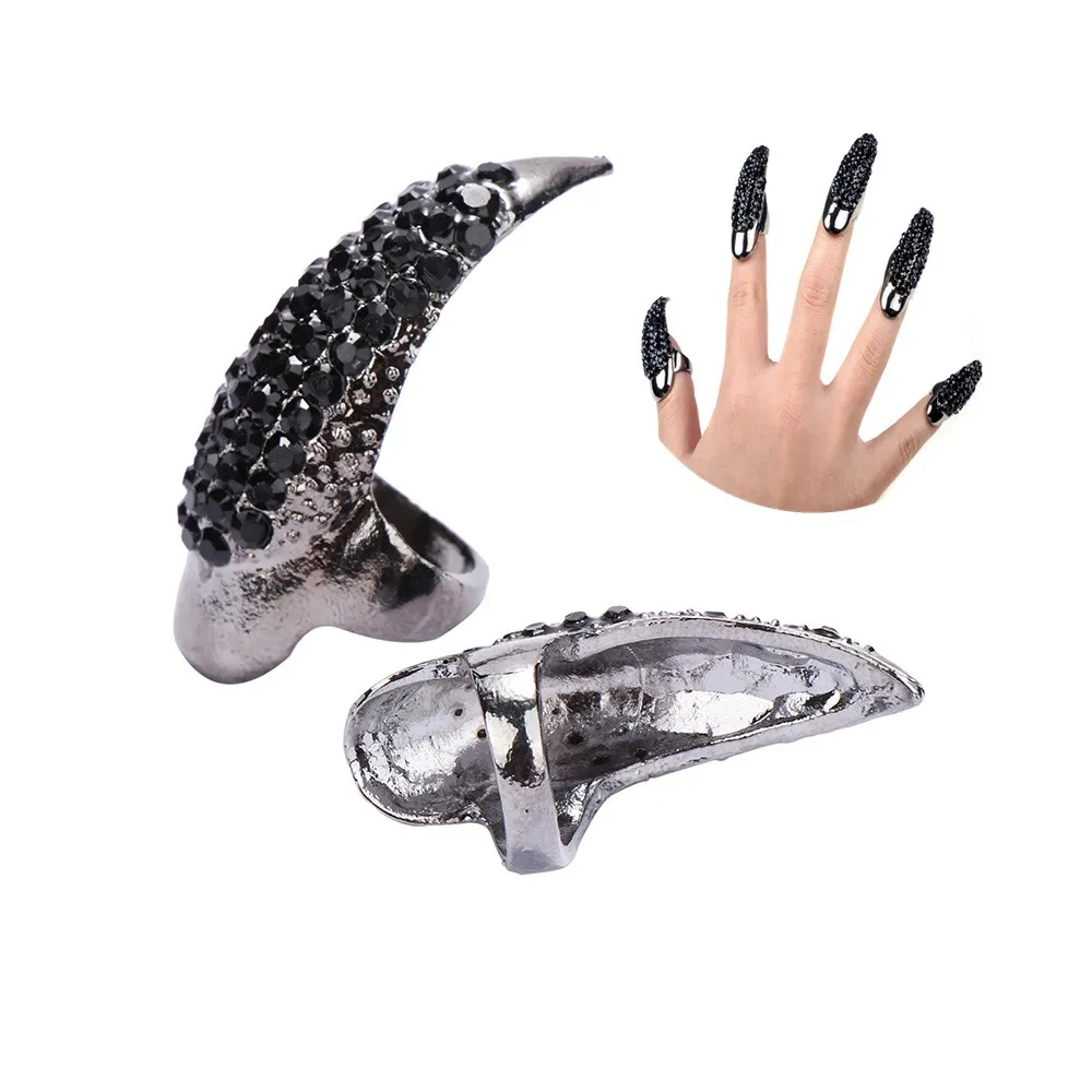 

Eagle Claw Ring Cool Steampunk Finger Ring Punk Black Halloween Accessories Masquerade Circle Jewelry