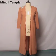 Шифоновое длинное свадебное болеро, палантин, болеро, Свадебный жакет, палантин, длинный рукав, серебряная аппликация, Свадебные шляпы mingli Tengda