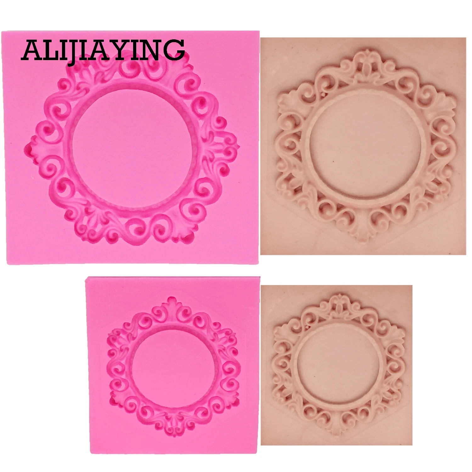 

M0988 Lace Flower Frame Silicone Mold for Fondant, Chocolate, Crafts Sugarcraft Cake Decorating Fondant / fimo mold