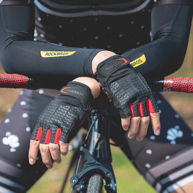 ROCKBROS, перчатки для велоспорта с сенсорным экраном, осень-весна, MTB, велосипед, перчатки, гель-накладка, противоударные перчатки с полупальцами