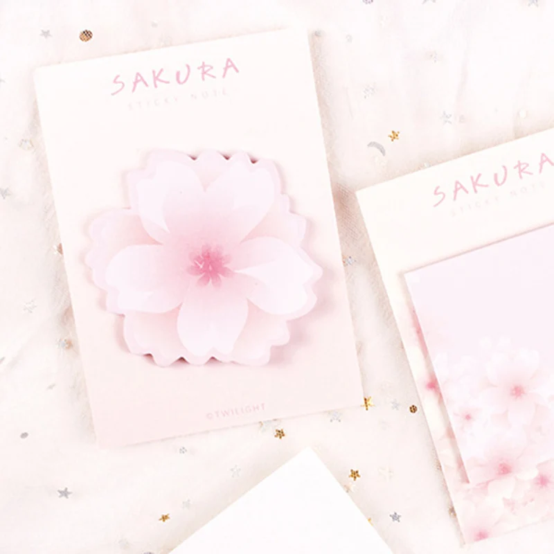 30 листов/партия блокнот для заметок романтические вишневые цветы Липкие заметки Kawaii блокноты для письма для девочки метка для этикетки