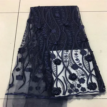 

2018 New style French net lace fabric 3D flower African tulle mesh lace fabric high quality african lace fabric F334-2