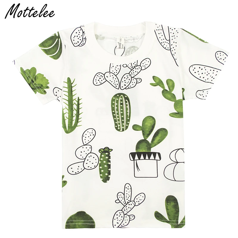 

Boys T Shirts Summer Kids Cactus T-shirt Short Sleeve Unisex Baby Top Tees Boy Girls Sport Clothing Cotton Children Shirts