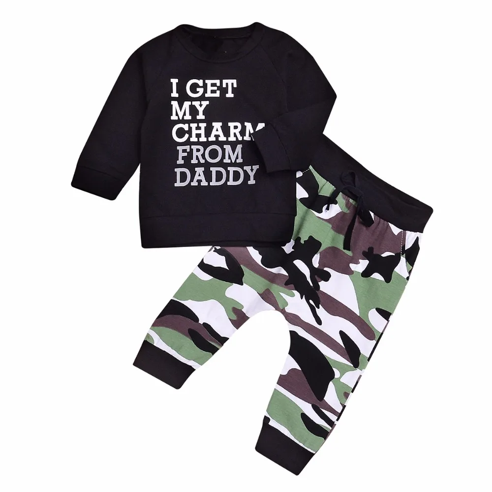 2 pcs Baby boy clothes set Infant Toddler Hip Hop Boy Letter print T ...