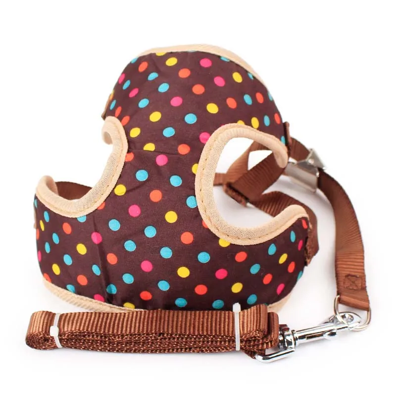 Pet Cat Small Dog Harness Quick Release No Pull Dog Harness Leash Set Cute Dot Puppy Soft Mesh Padded Vest Pet Leads9