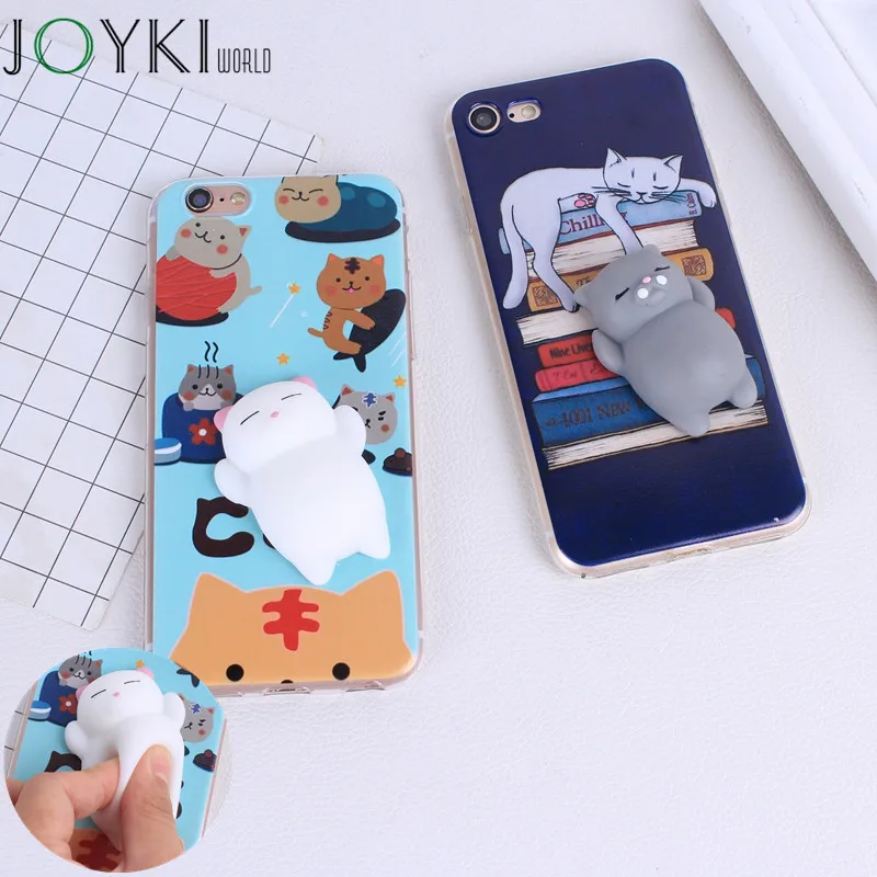 Мягкий чехол для телефона iPhone 5S 6 6S 3D милый мягкий силиконовый с пандой и кошкой 5 se